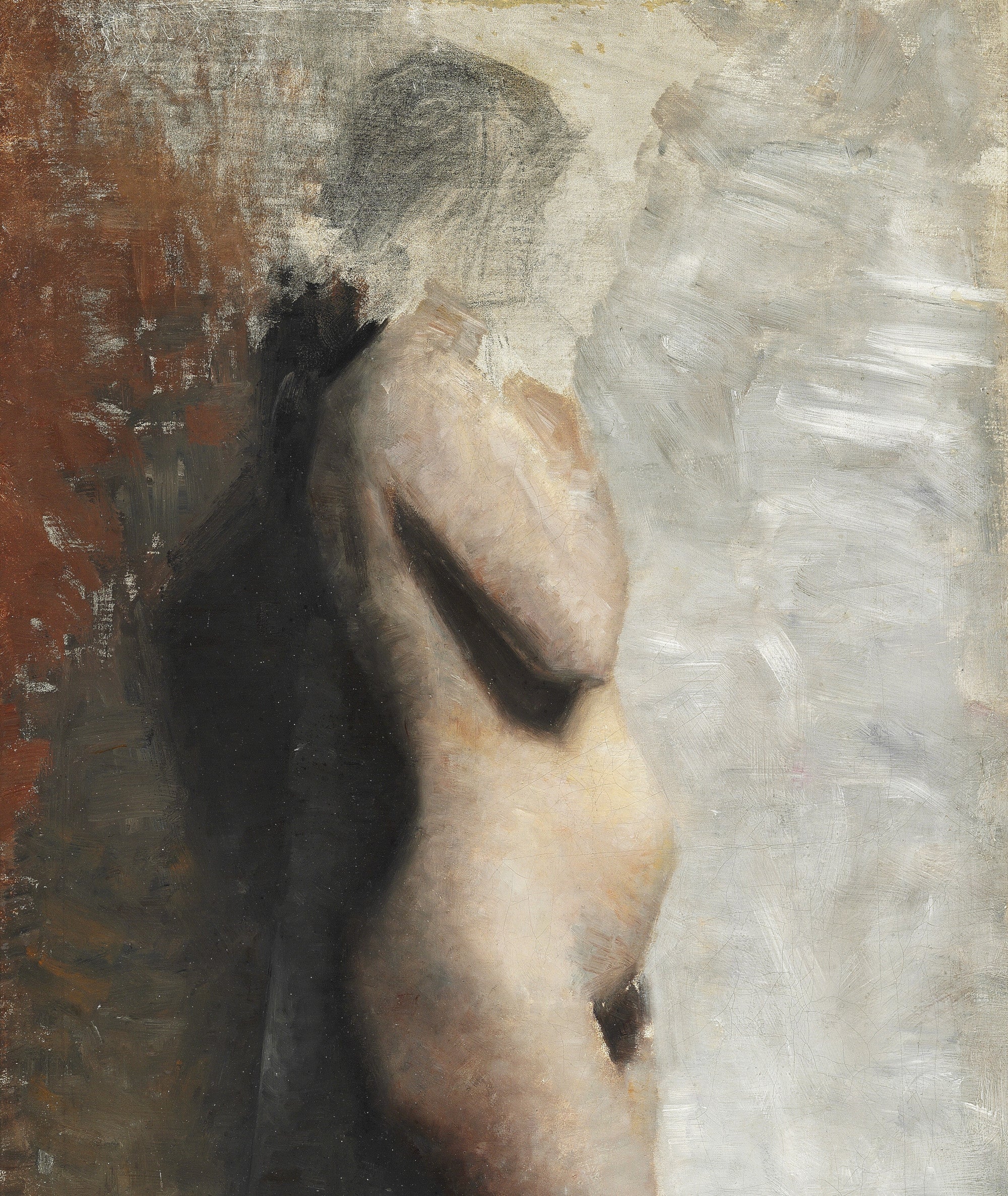 Vilhelm Hammershøi Fine Art Print, Nude Female Standing