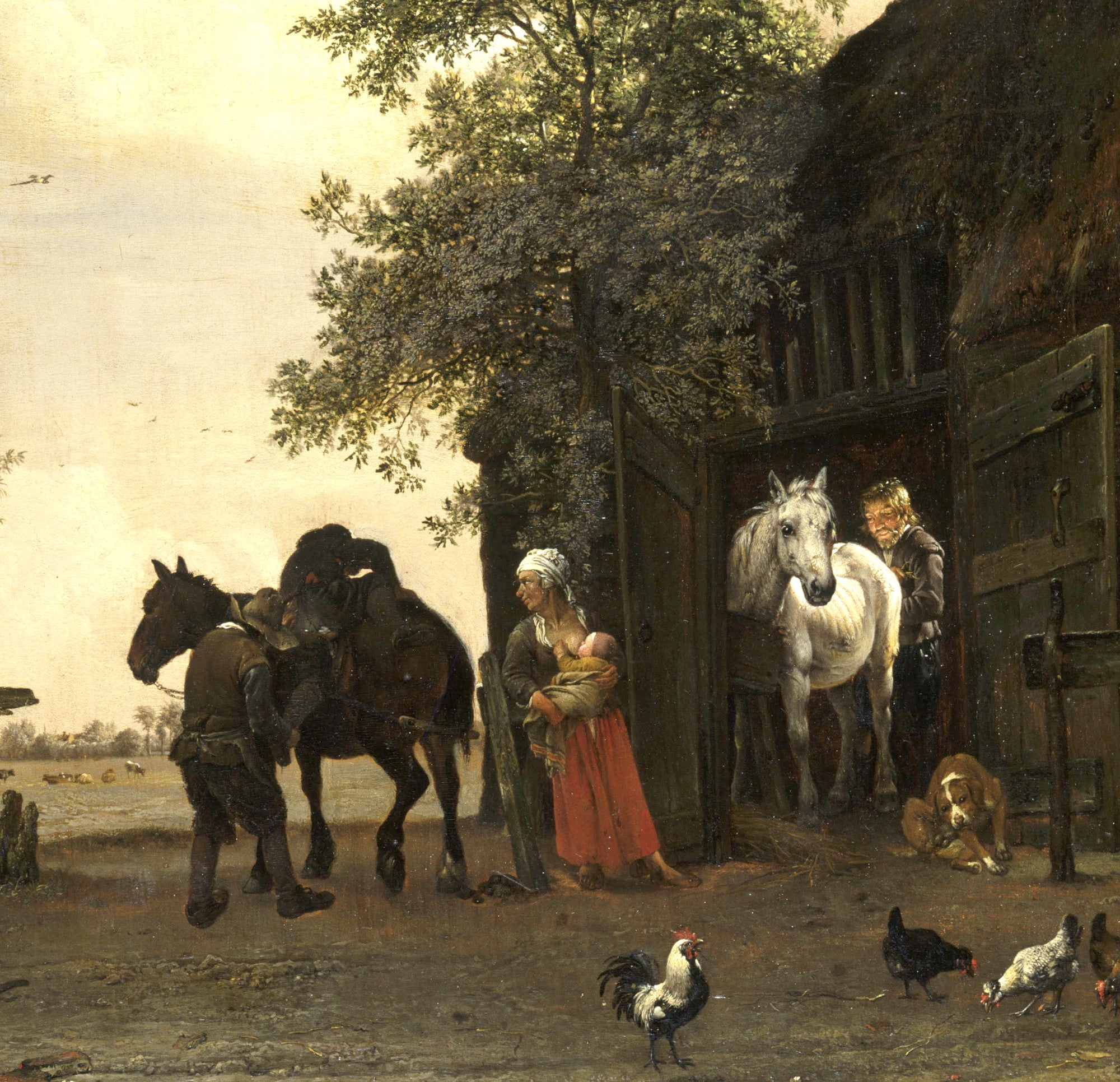 Paulus Potter Fine Art Print, Horses by Stable