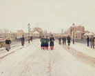Luigi Loir Fine Art Print: Figures on a Bridge in the Snow