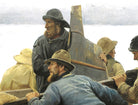 Michael Ancher Fine Art Print, Fishermen Launching a Rowing Boat