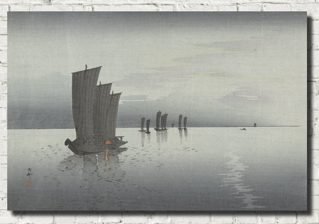 Ohara Koson Japanese Fine Art Print, Fishing Boats