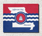 Jefferson City Missouri Flag Print