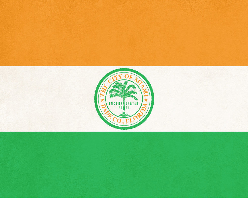 Miami Florida City Flag Print