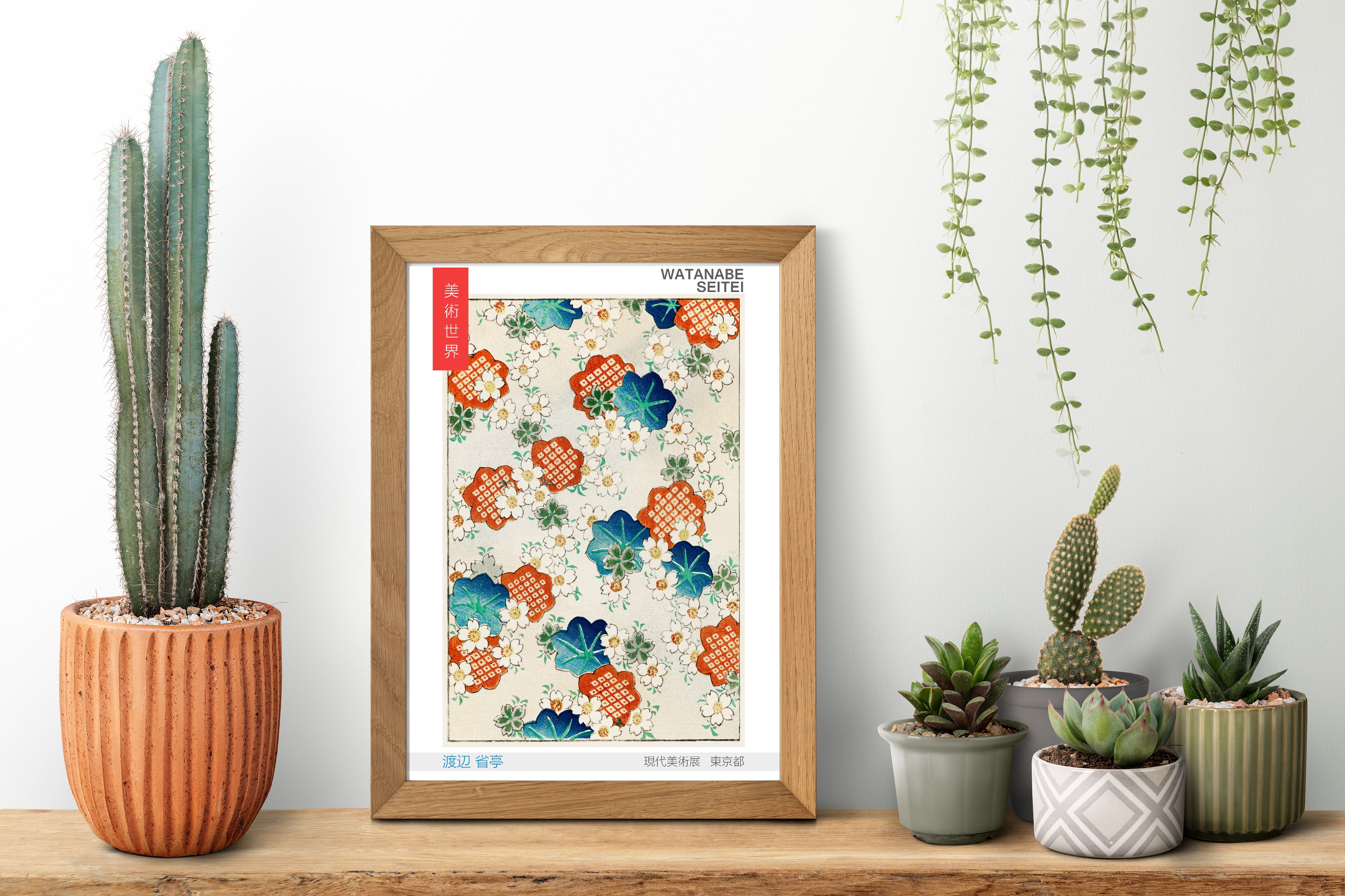 Watanabe Shōtei Exhibition Poster, Japanese Art, Floral Pattern