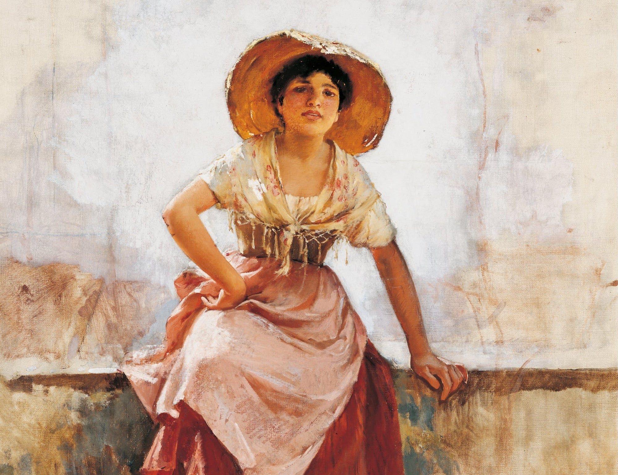Florentine Flower Girl, Frank Duveneck Fine Art Print