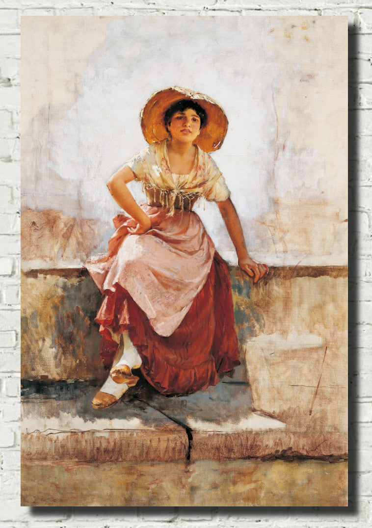 Florentine Flower Girl, Frank Duveneck Fine Art Print