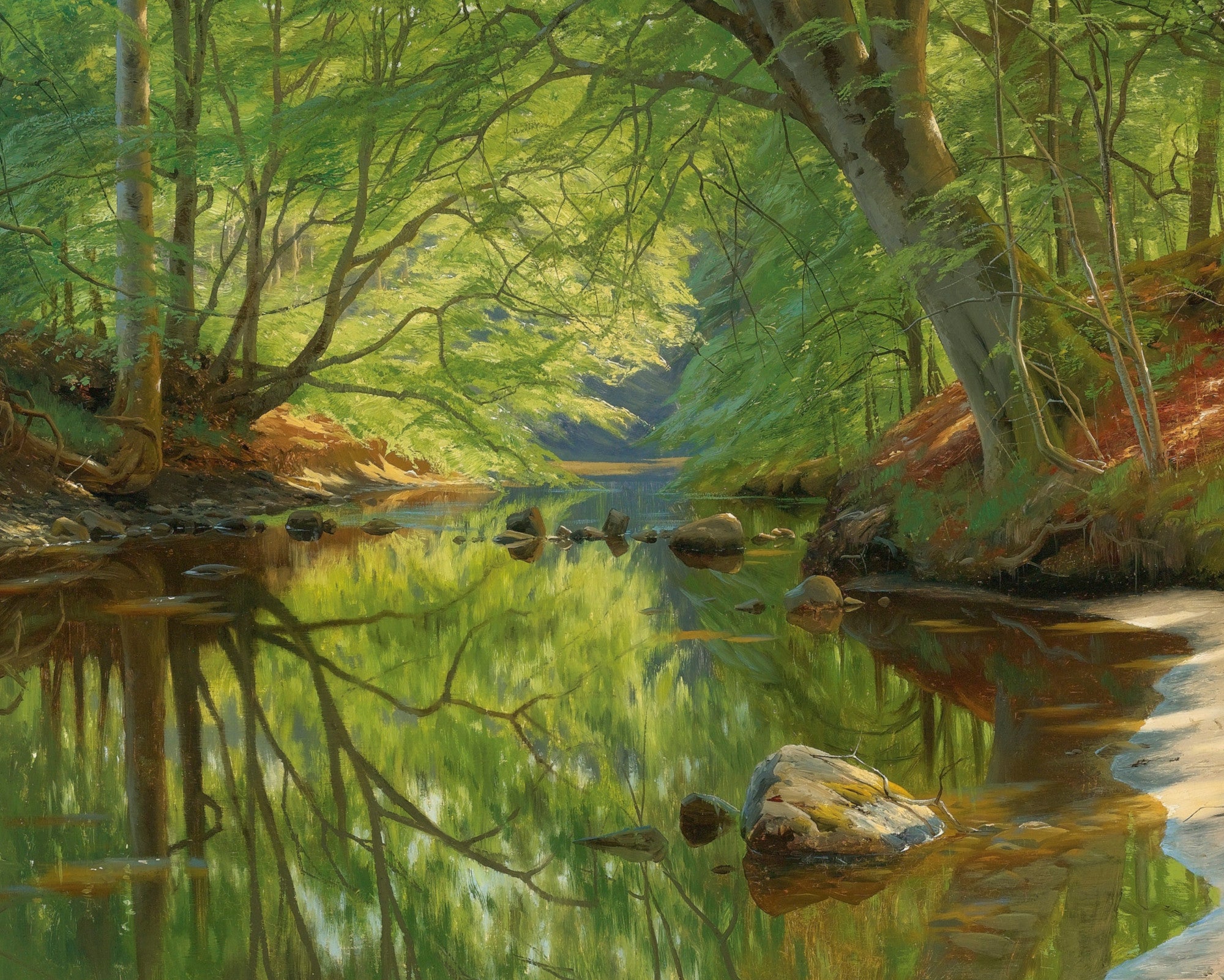 Forest Stream, Peder Mørk Mønsted Fine Art Print