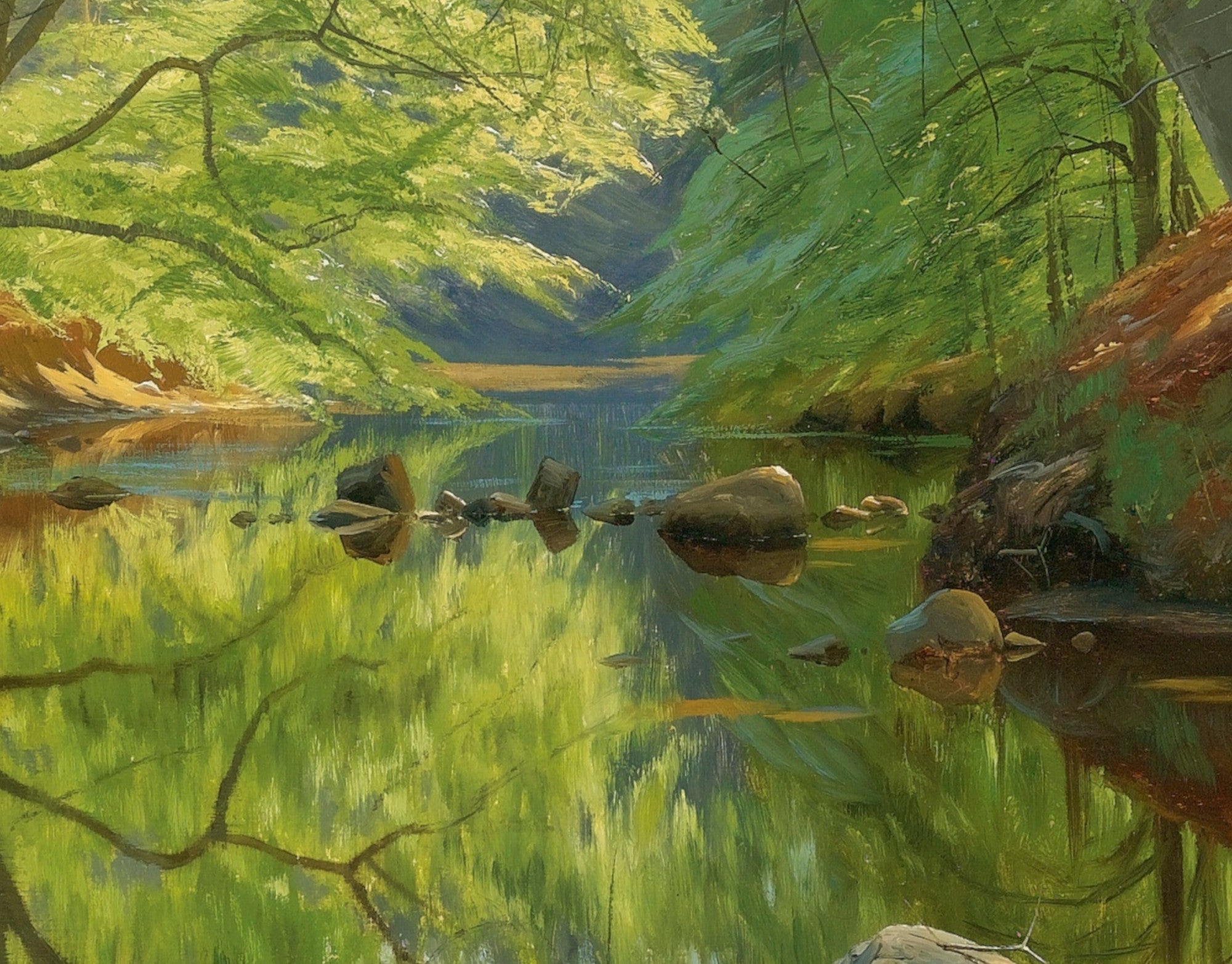 Forest Stream, Peder Mørk Mønsted Fine Art Print
