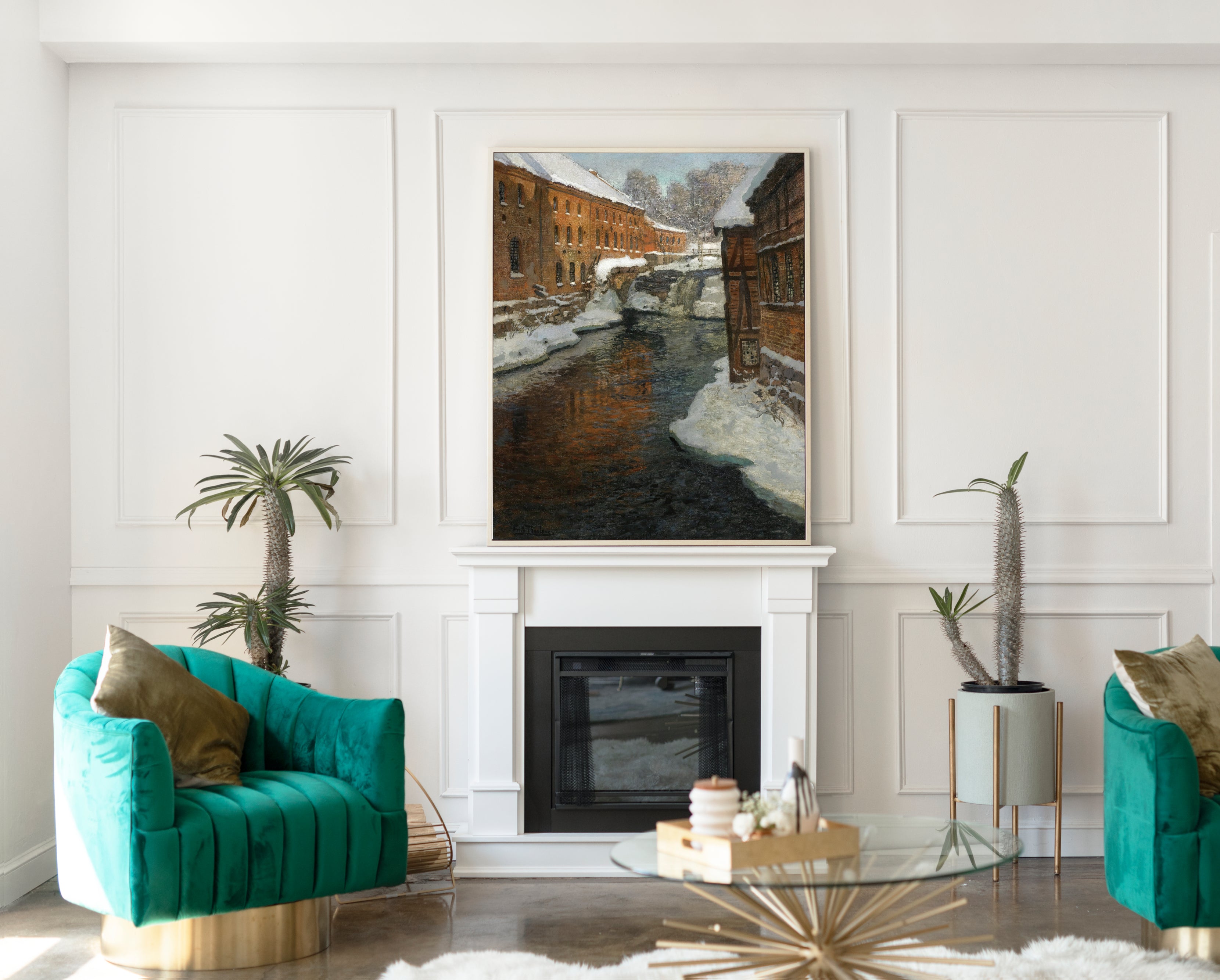 The Akerselven River In The Snow, Frits Thoulow Fine Art Print