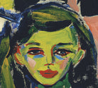 Ernst Ludwig Kirchner Expressionism Fine Art Print, Fränzi in front of carved chair