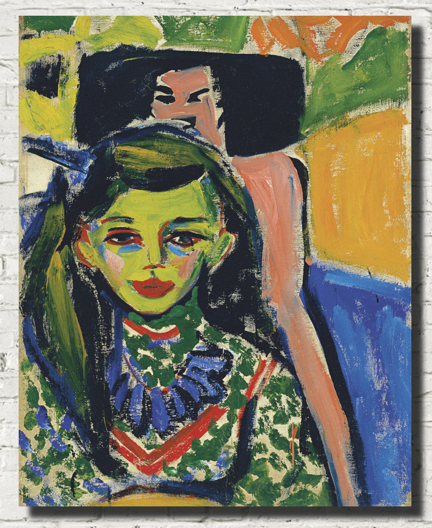 Ernst Ludwig Kirchner Expressionism Fine Art Print, Fränzi in front of carved chair