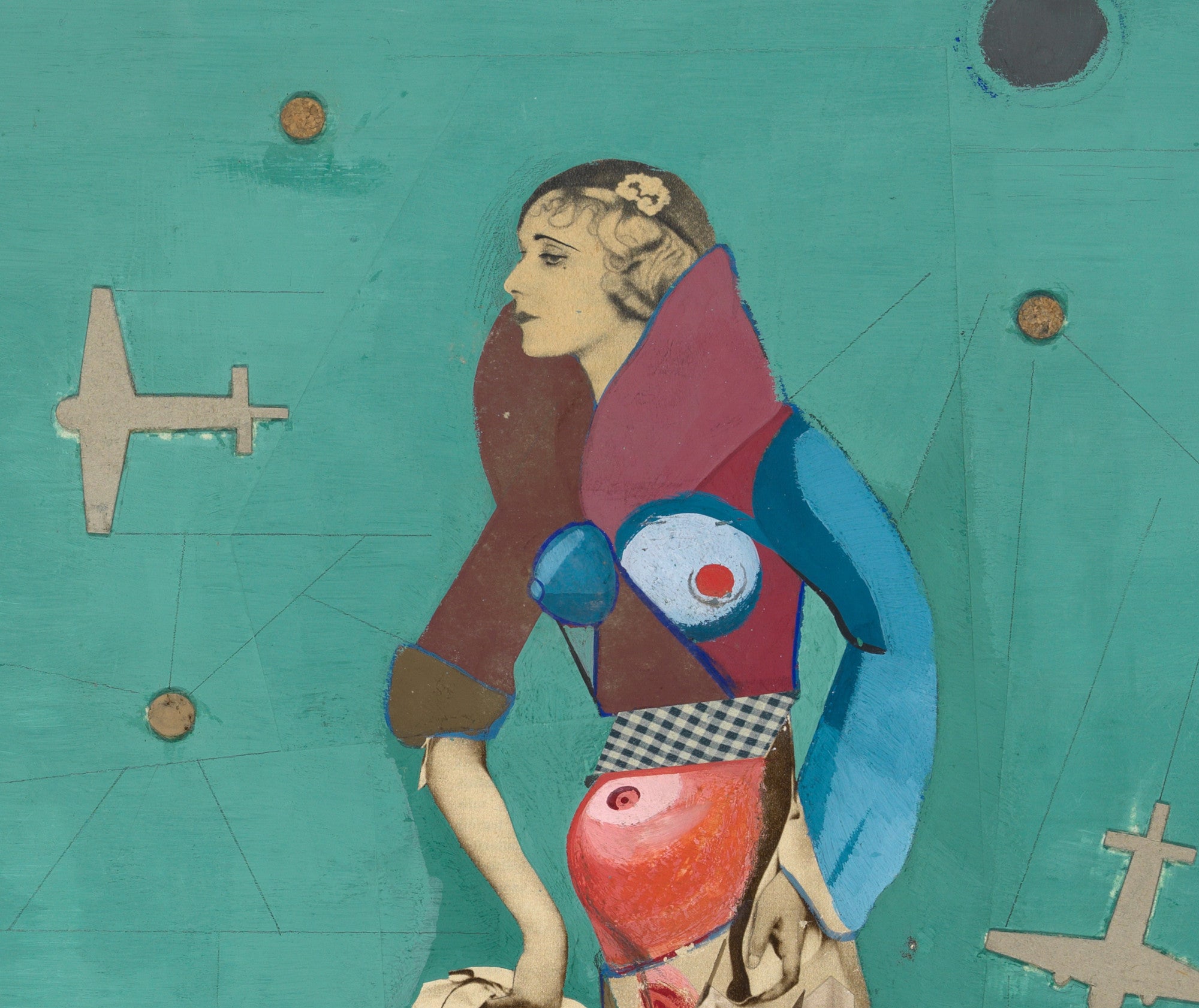 Woman and Two Bomber Planes, Karl Wiener Photomontage Print