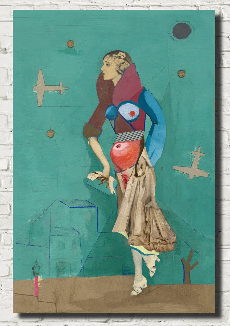 Woman and Two Bomber Planes, Karl Wiener Photomontage Print
