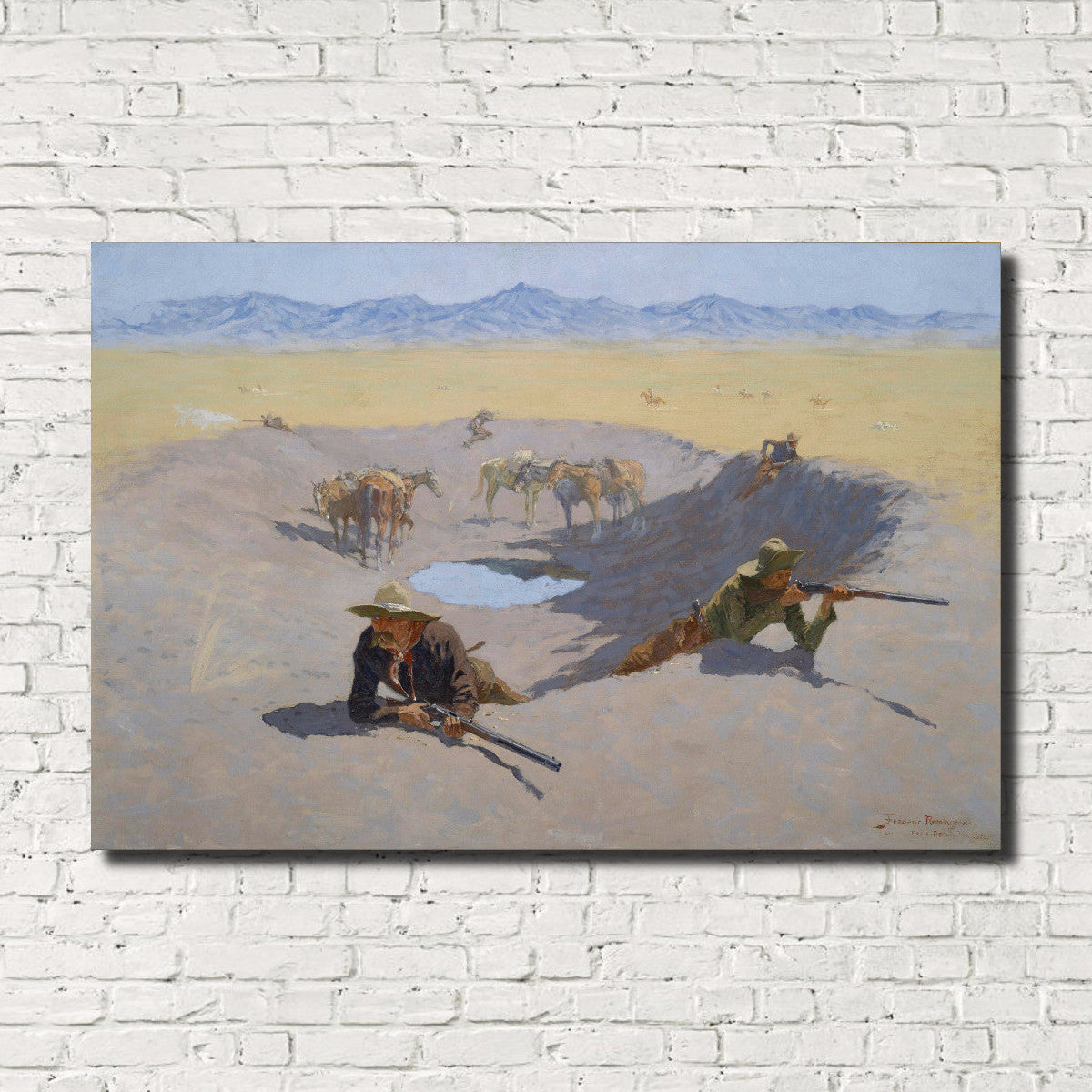 Frederic Remington, Old Masters Fine Art Print : Fight for the Waterhole