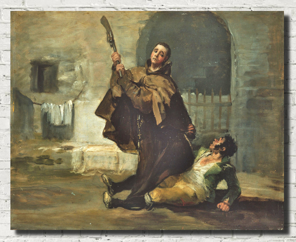 Francisco Goya Fine Art Print, Bullfight, Friar Pedro Clubs El Maragato with the Butt of the Gun