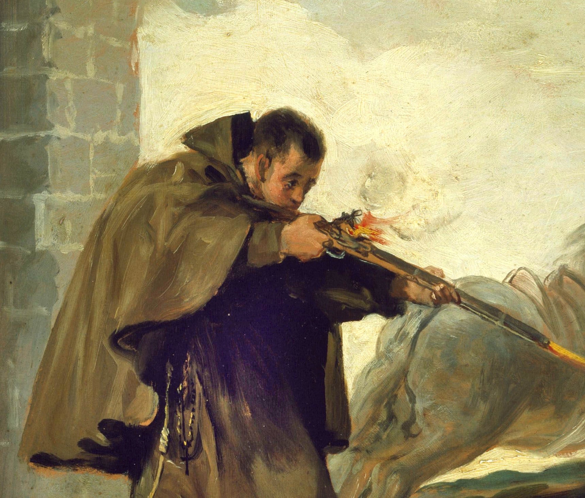Francisco Goya Fine Art Print, Bullfight, Friar Pedro shoots El Maragato as his horse runs off