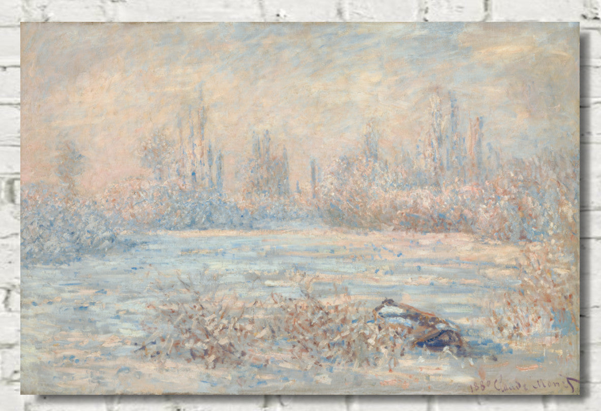 Claude Monet, Frost Landscape, Gallery Quality Canvas Reproduction