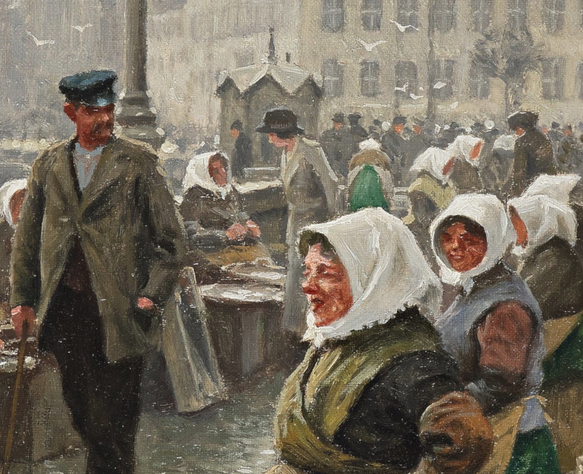 Paul Gustav Fischer Fine Art Print, Gammel Strand Fish Market, Copenhagen