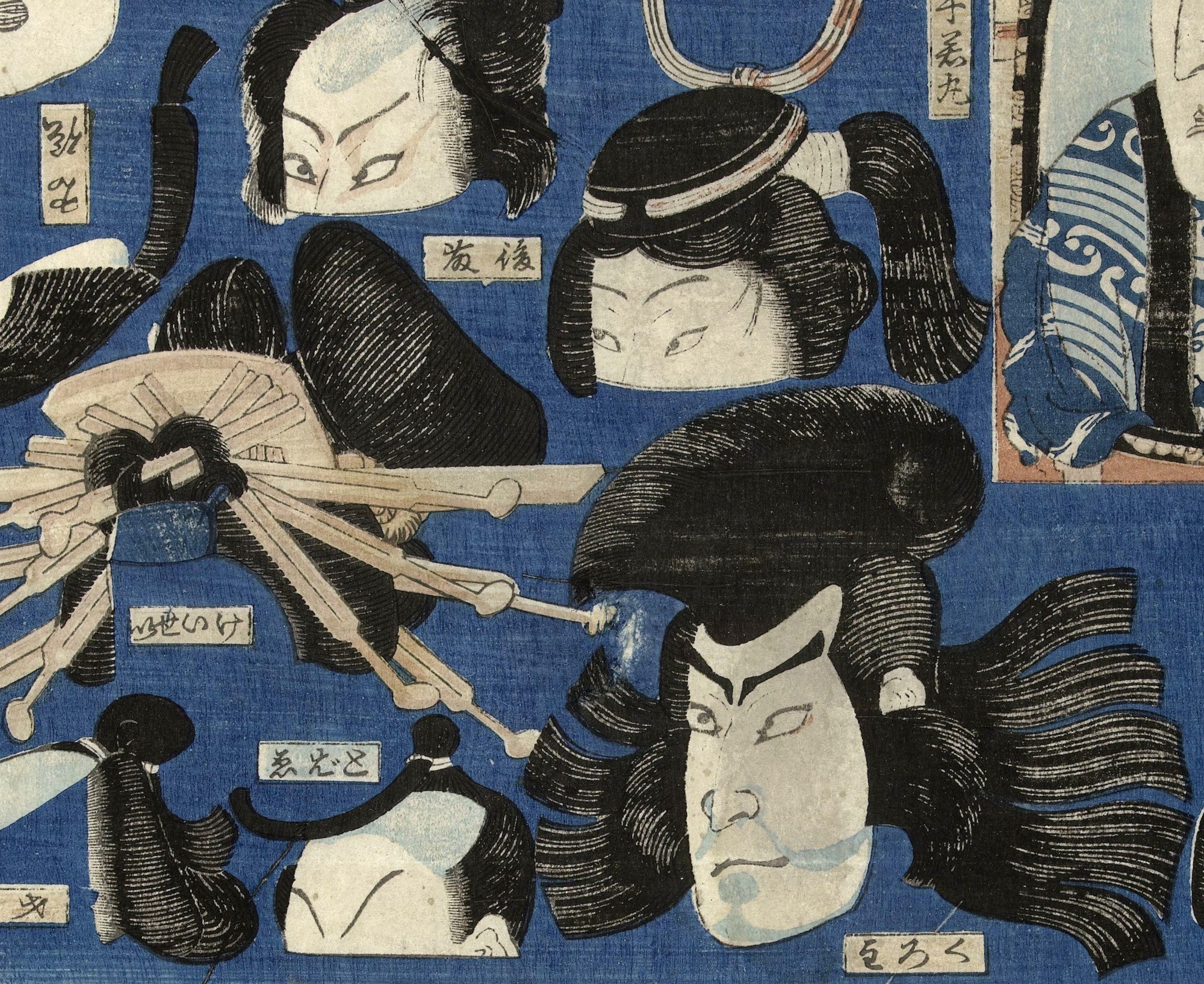 Toyohara Kunichika, Japanese Art Print : Gatsu Haircuts