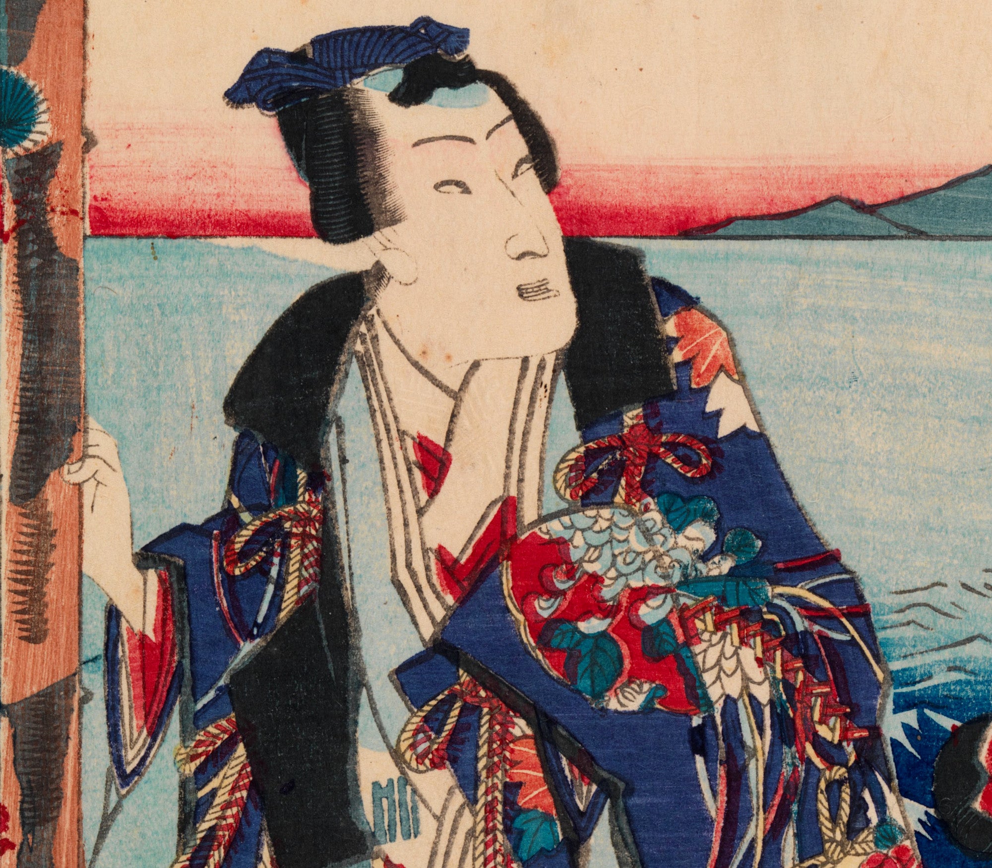 Toyohara Kunichika, Japanese Art Print : Genji Excursion to Enoshima Island