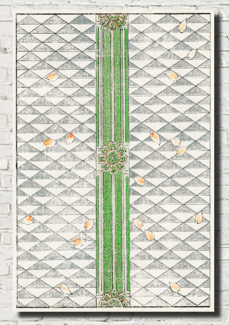 Geometric floral pattern, Japanese Illustration Print, Watanabe Shōtei