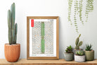 Watanabe Shōtei Exhibition Poster, Japanese Art, Geometric Floral Pattern