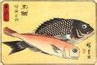 Fish Print Gilthead Tilefish Andō Hiroshige, Japanese Art