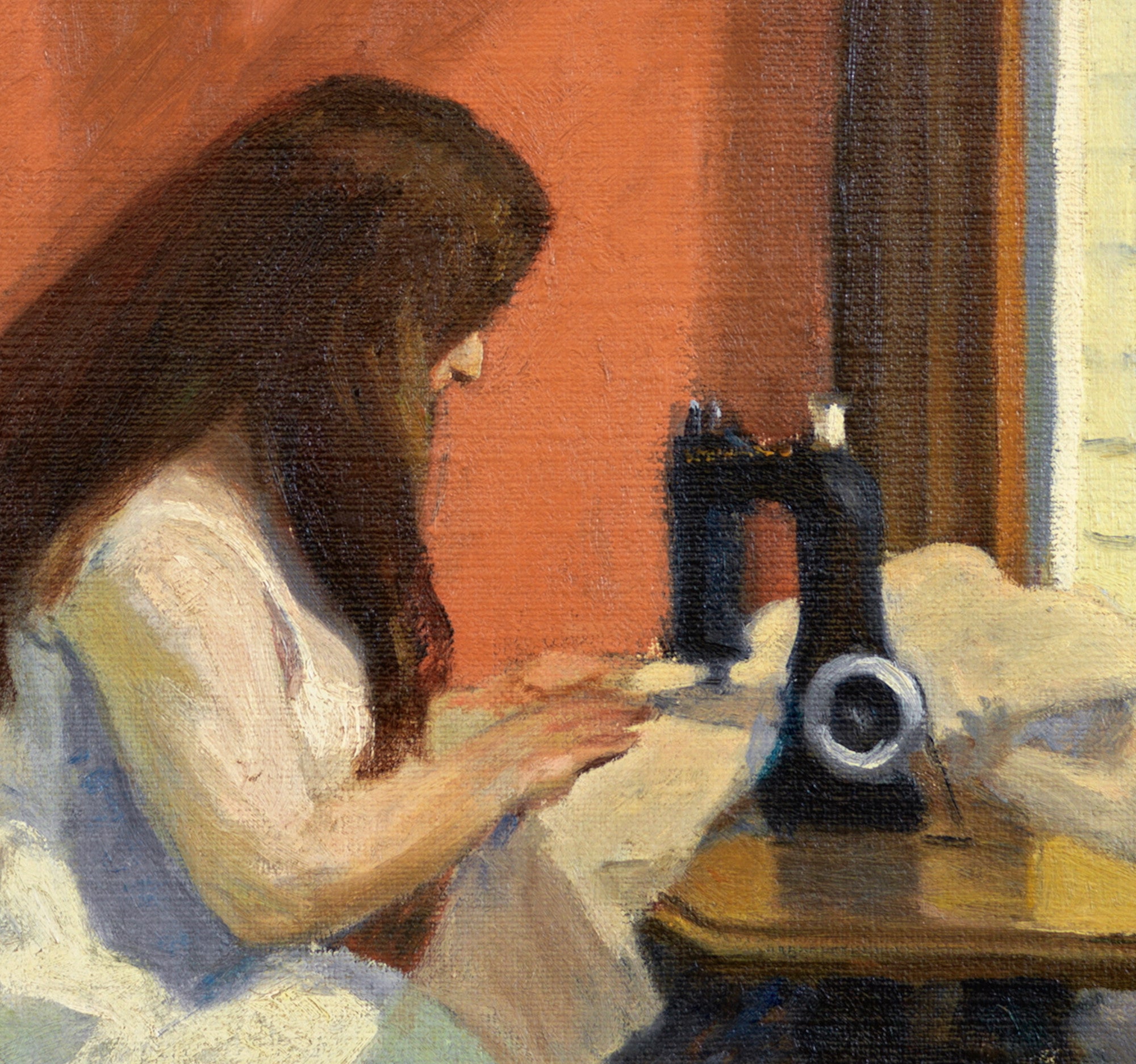 Edward Hopper Fine Art Print, Girl at Sewing Machine