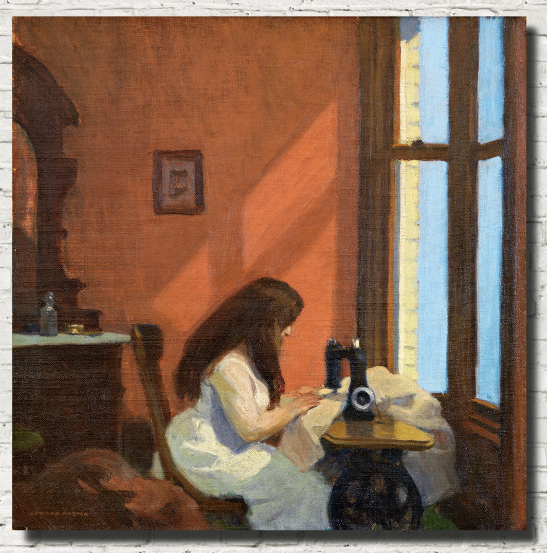 Edward Hopper Fine Art Print, Girl at Sewing Machine
