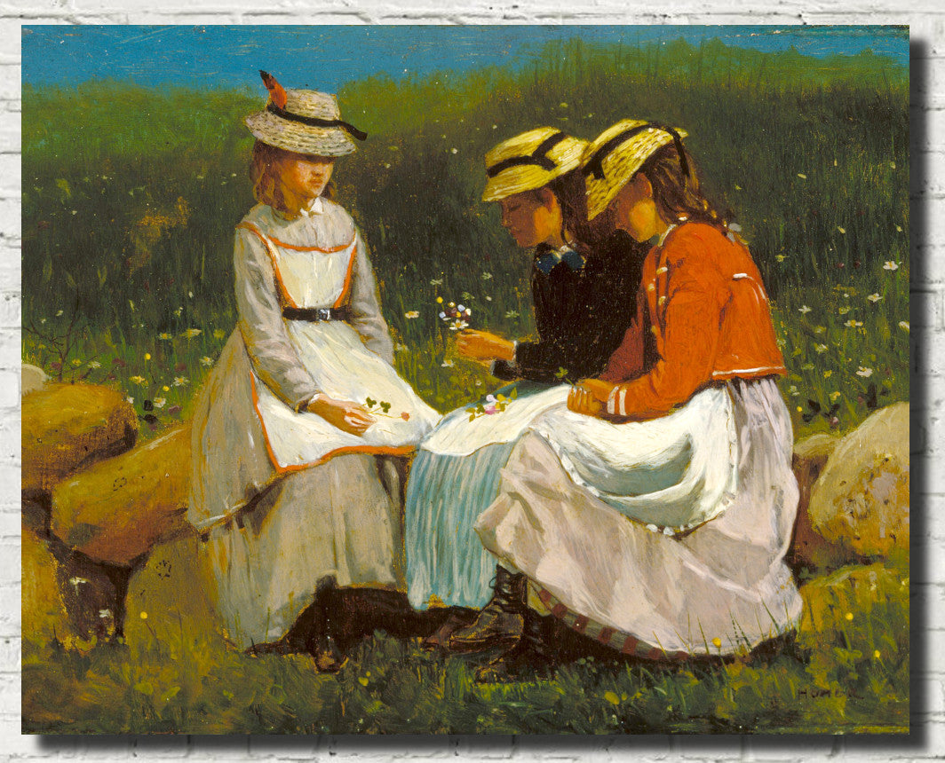 Winslow Homer Fine Art Print : Girls in a Landscape
