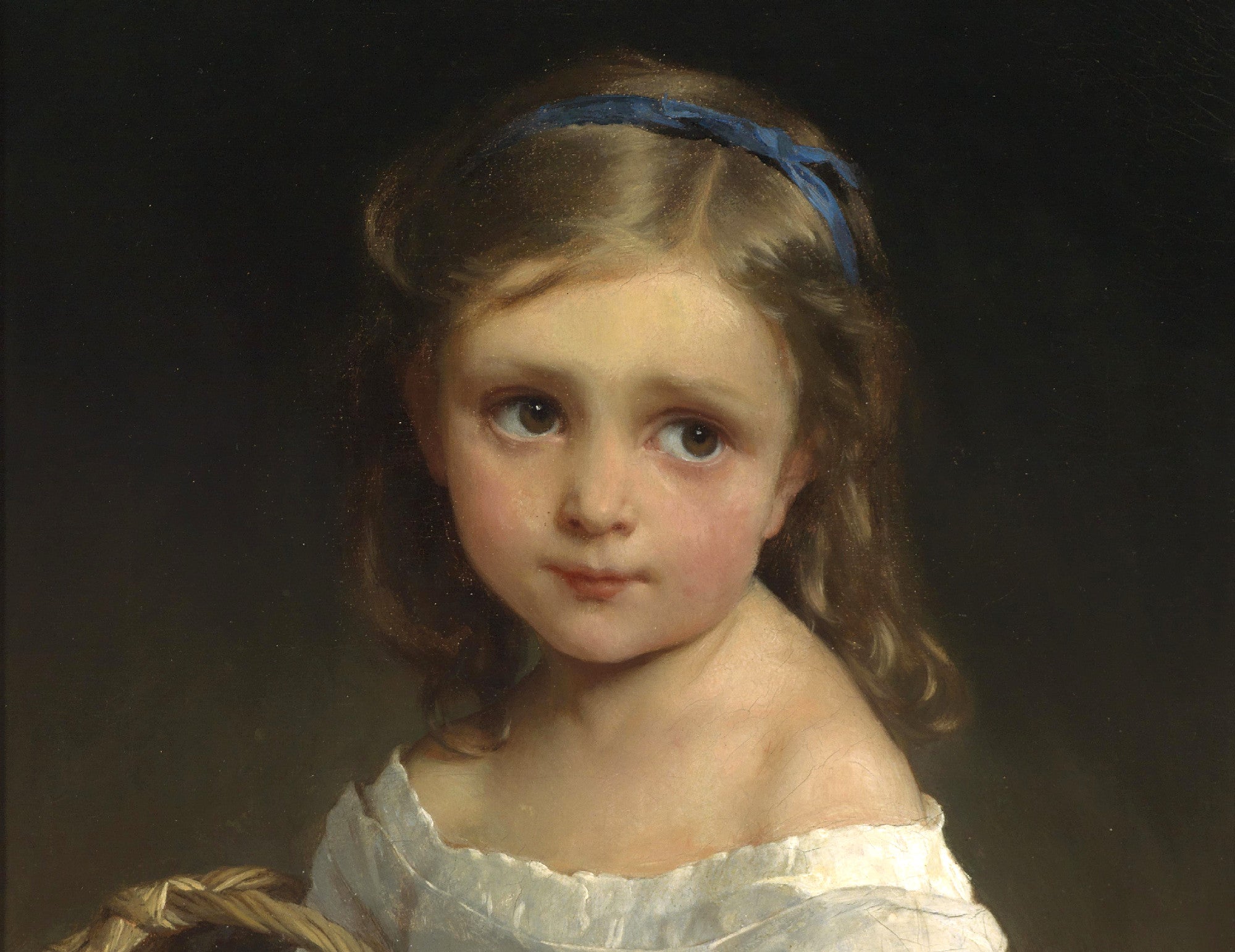 Hugues Merle Fine Art Print, Girl with Basket of Plums