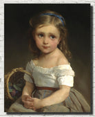 Hugues Merle Fine Art Print, Girl with Basket of Plums