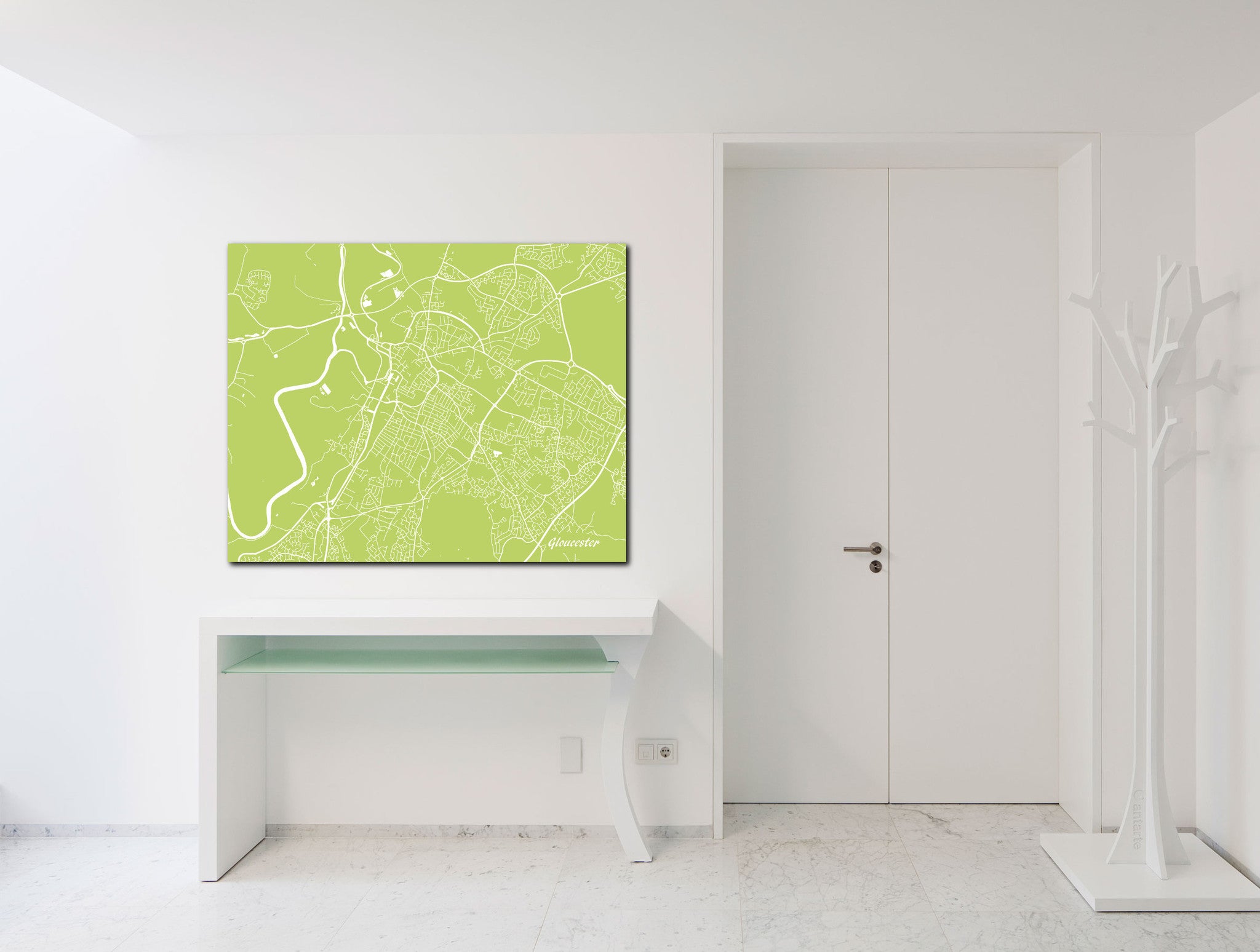 Gloucester City Street Map Print Feature Wall Art Poster