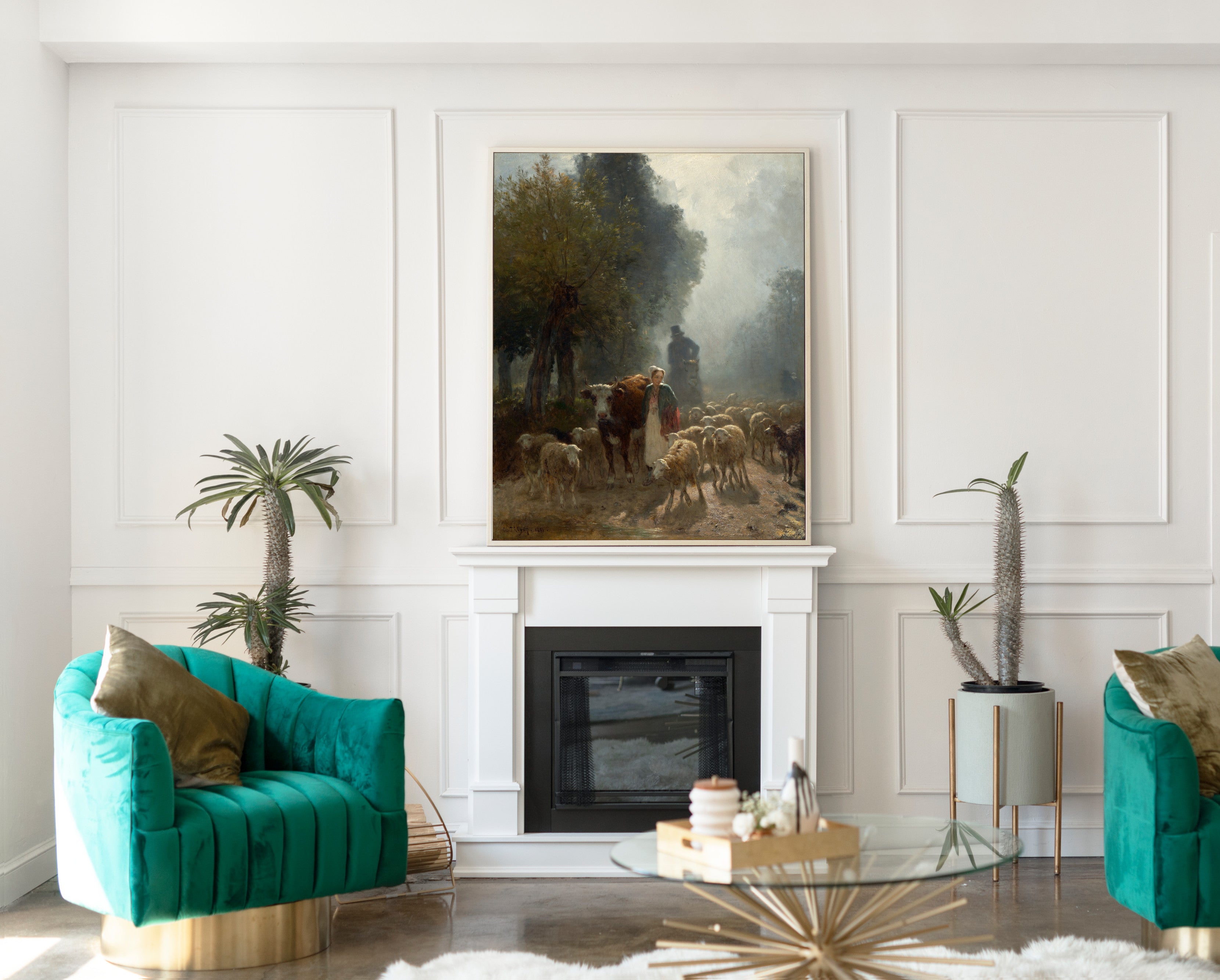 Going To Market On A Misty Morning, Constant Troyon Fine Art Print