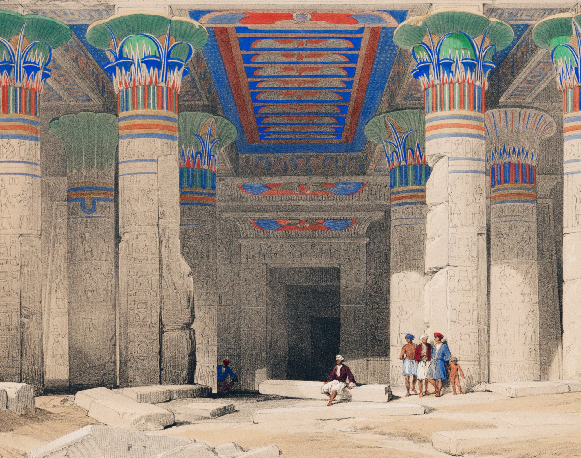 Grand Portico of the Temple of Philae Nubia, David Roberts Fine Art Print