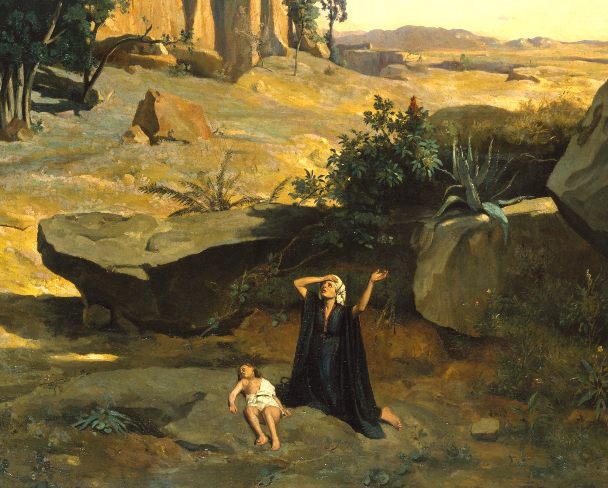Jean-Baptiste-Camille Corot Fine Art Print, Hagar in the Wilderness