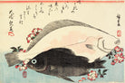 Fish Print Halibut Rockfish Andō Hiroshige, Japanese Art
