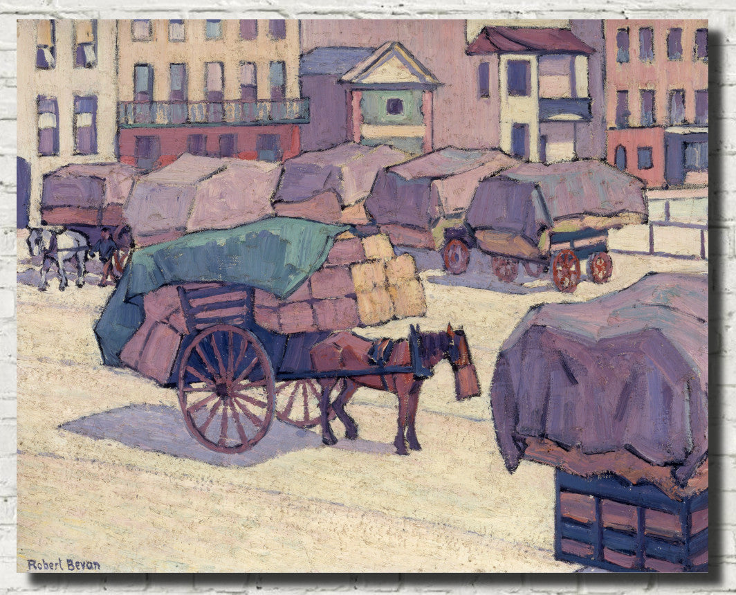 Hay Carts, Cumberland Market, Robert Polhill Bevan Fine Art Print