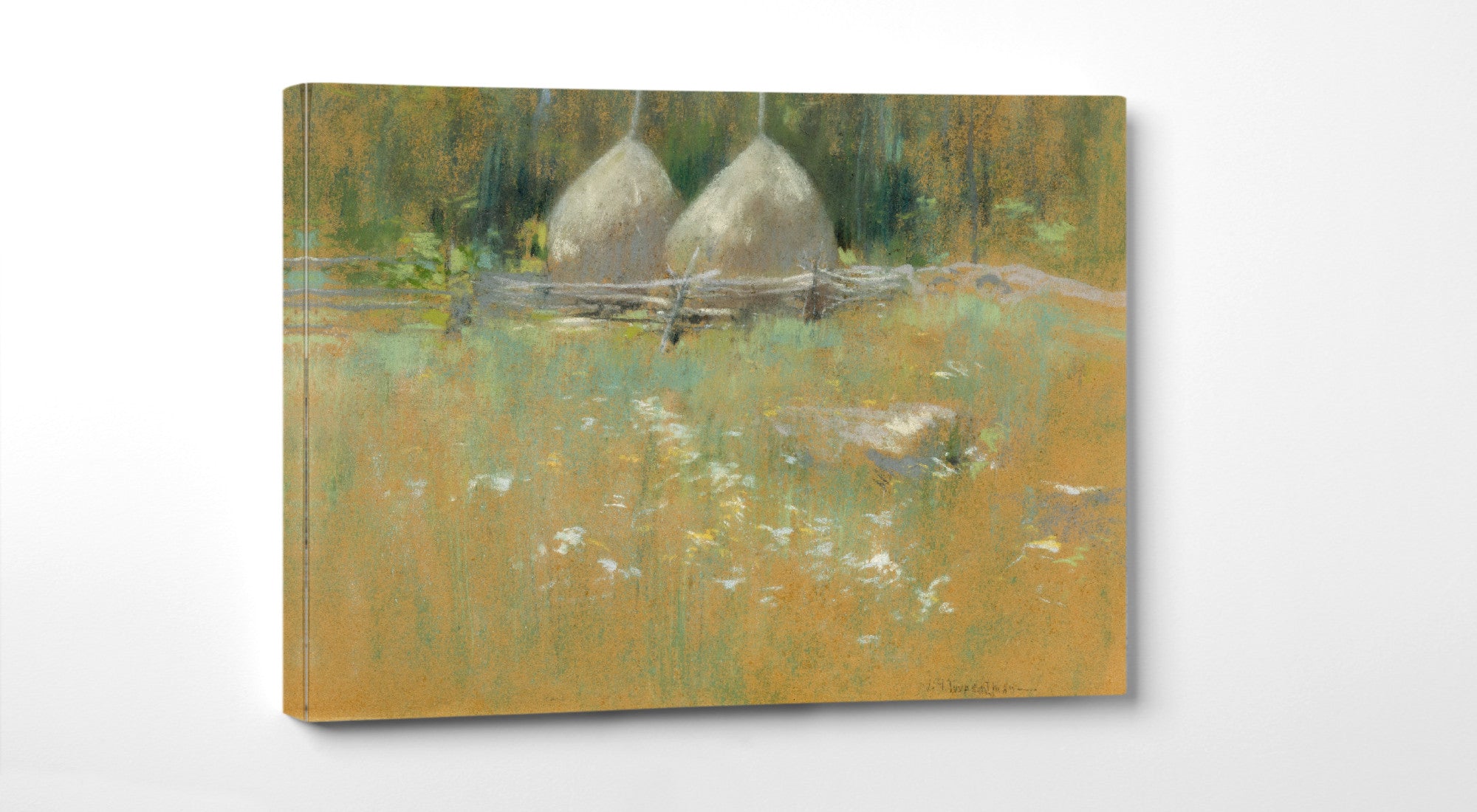 Haystacks At Edge Of Woods, John Henry Twachtman