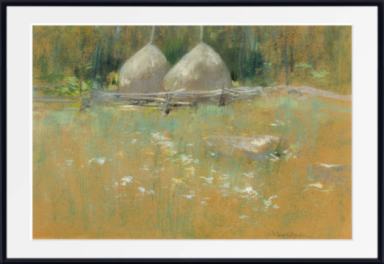 Haystacks At Edge Of Woods, John Henry Twachtman