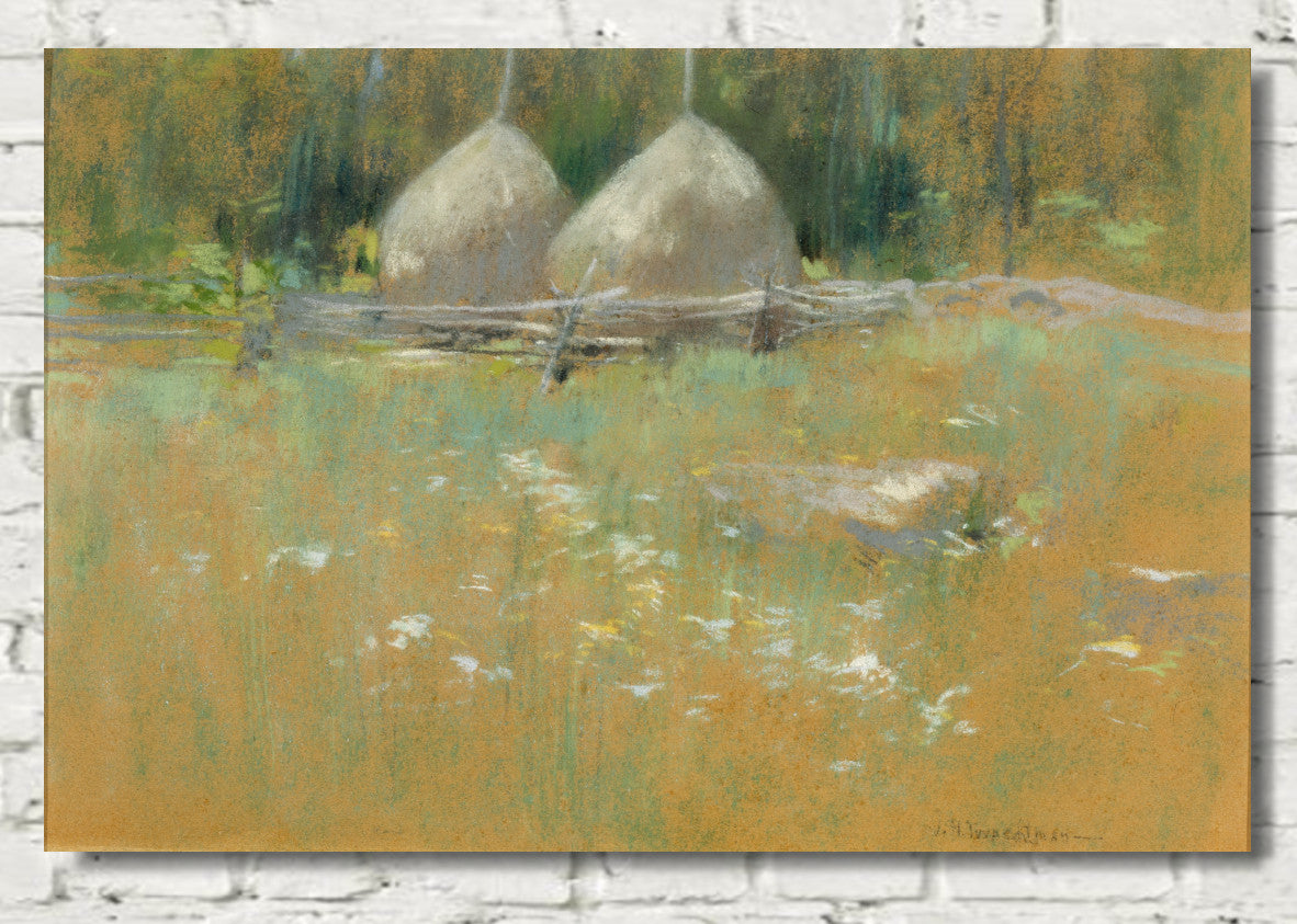 Haystacks At Edge Of Woods, John Henry Twachtman