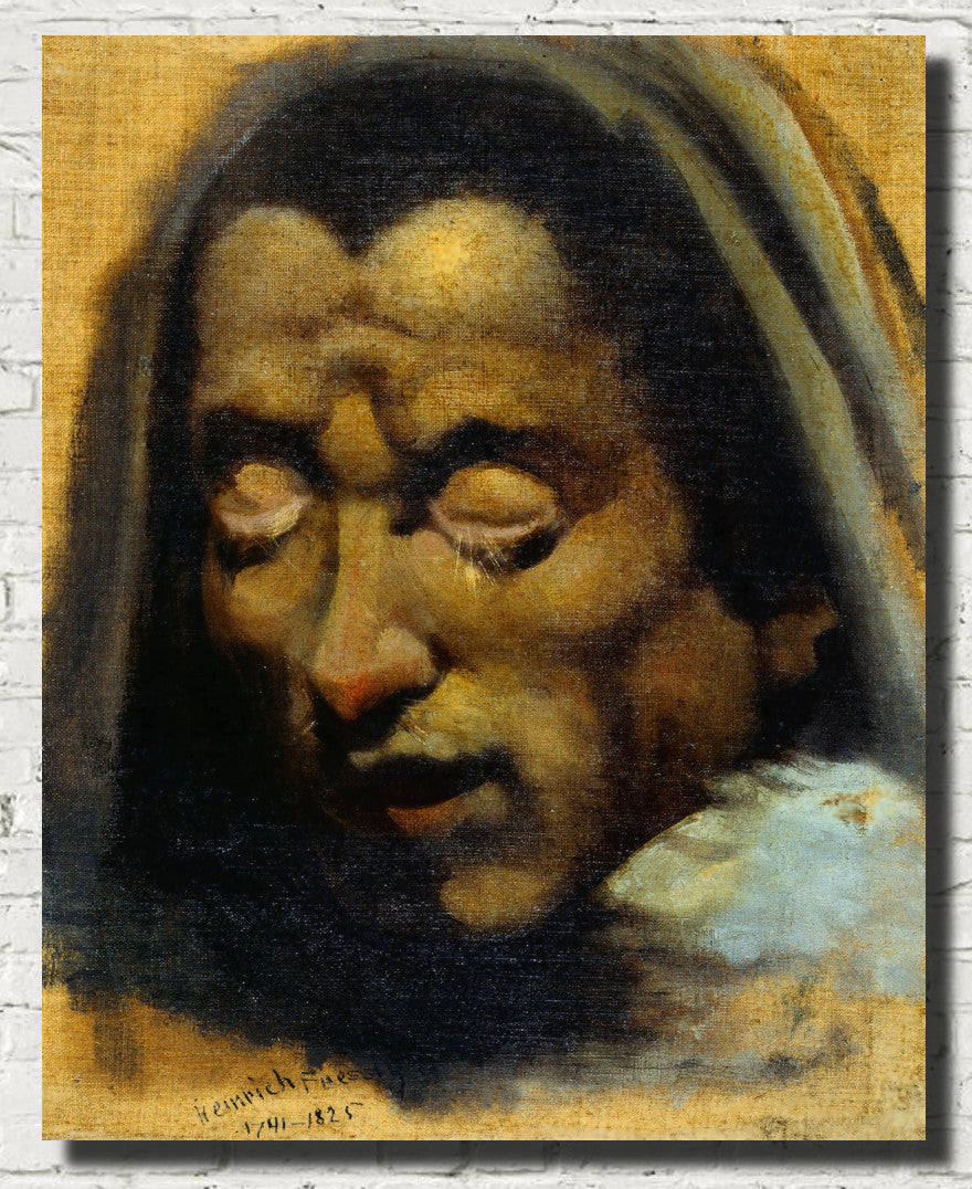 Henry Fuseli Fine Art Print, Head of a Damned Soul from Dante's Inferno