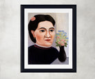 Henri Rousseau Framed Art Print, Portrait of a Woman with Flowers