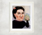 Henri Rousseau Framed Art Print, Portrait of a Woman with Flowers