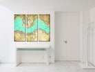 Hong Kong City Street Map 3 Panel Canvas Wall Art 7005C3