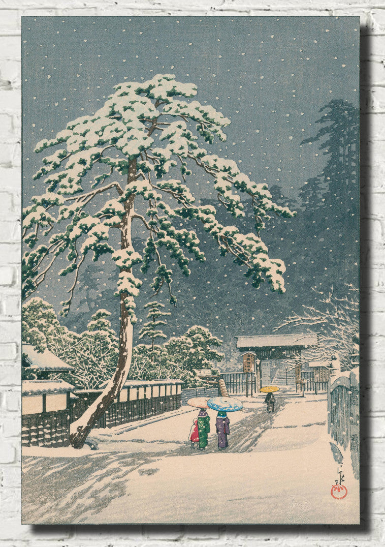 Honmon-ji Temple in Ikegami, Hasui Kawase, Japanese Art Print