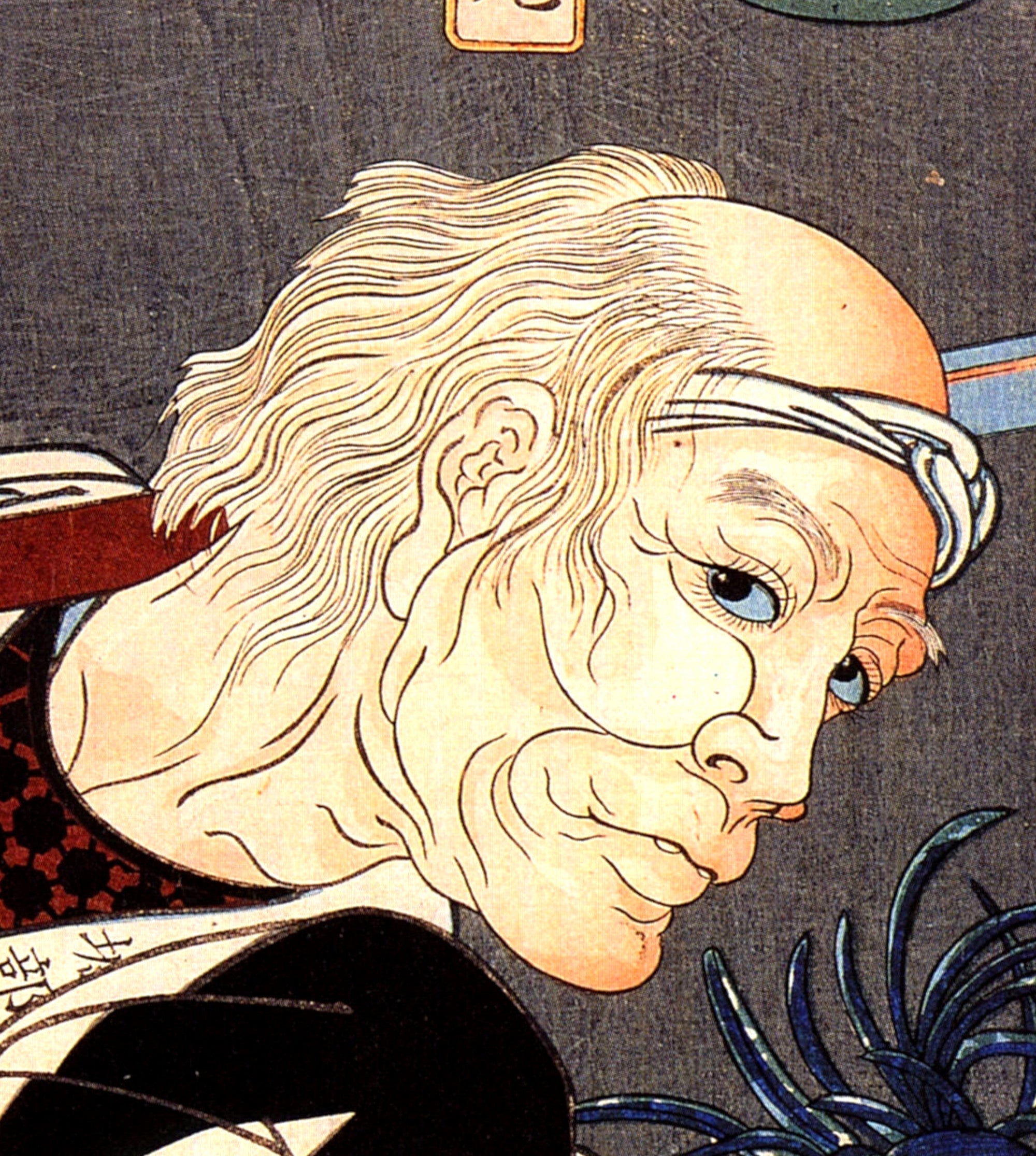 Utagawa Kuniyoshi, Japanese Fine Art Print, Horibe Yahei Kamaru parrying a spear thrust