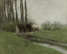 Horses at the fence, Anton Mauve Fine Art Print