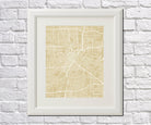 Houston City Street Map Print Feature Wall Art Poster
