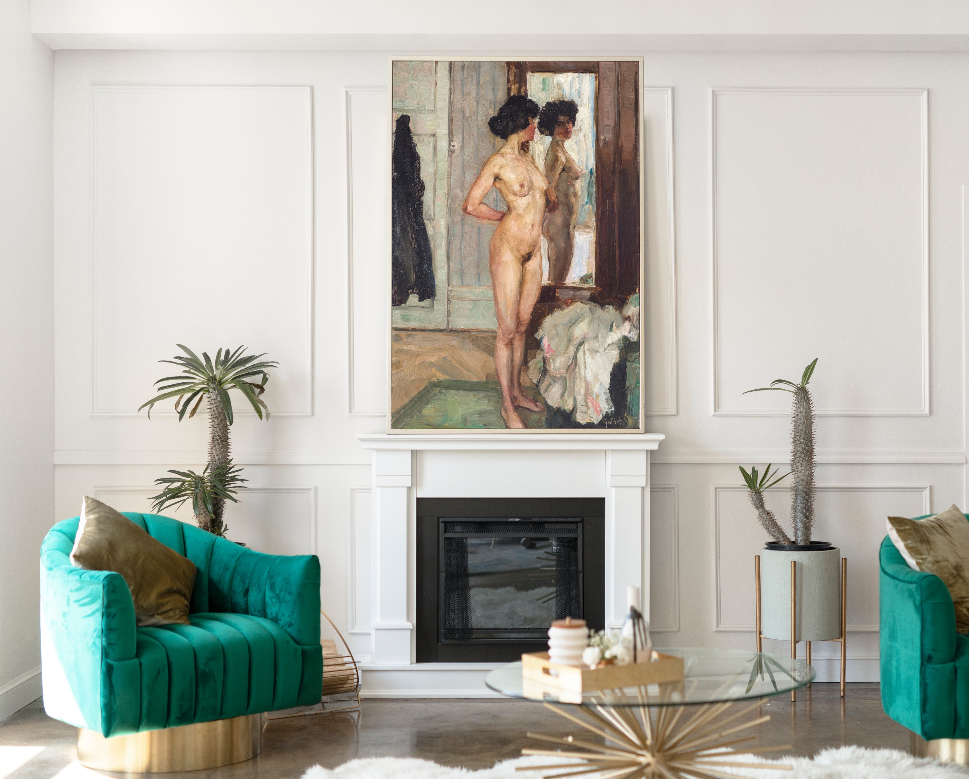 In Front of the Mirror, Wilhelm Gallhof Fine Art Print
